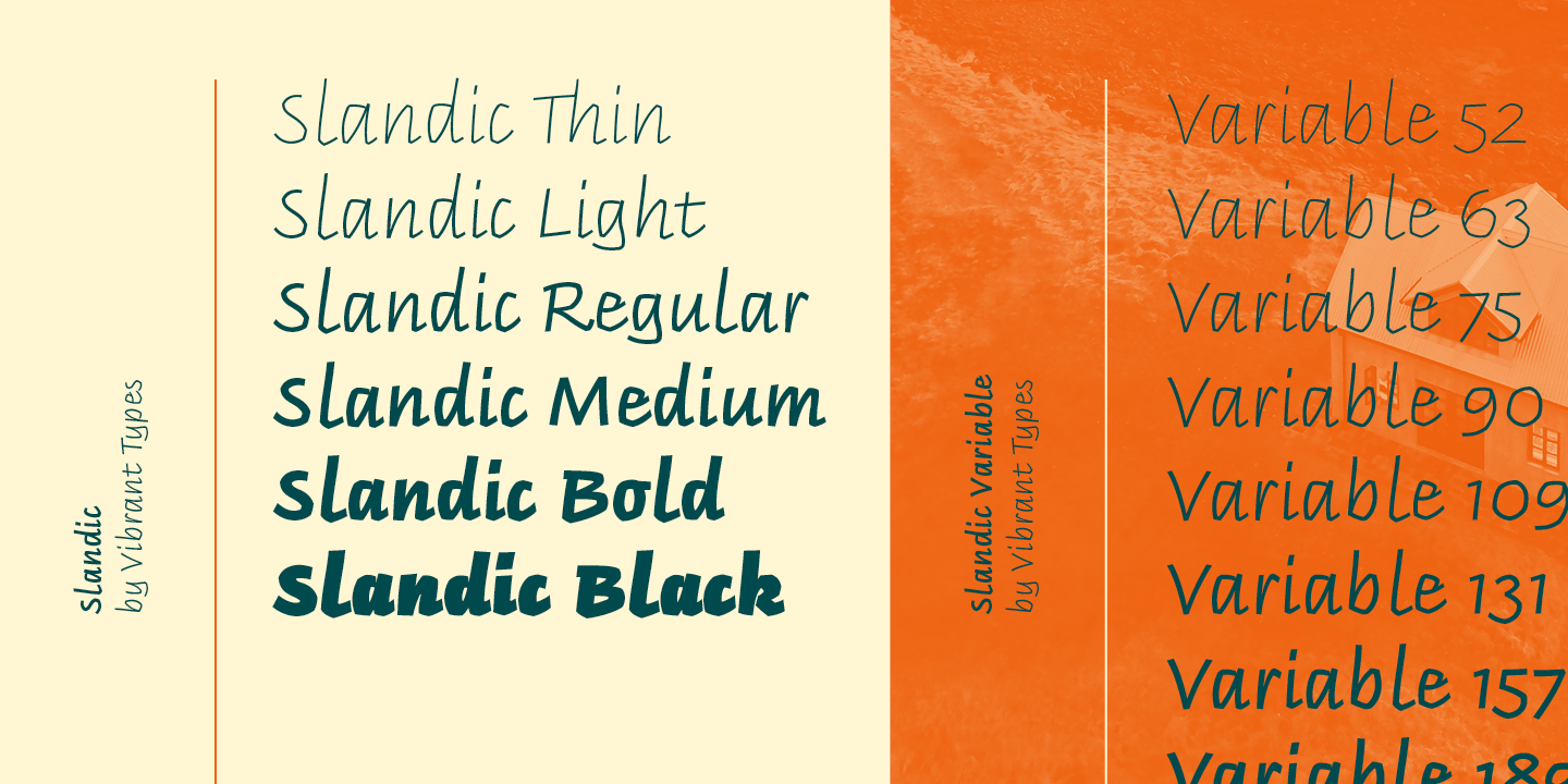 Beispiel einer Slandic Bold-Schriftart